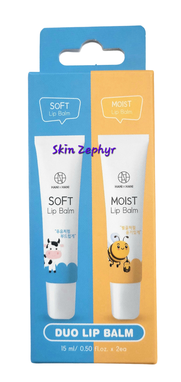 Hani x Hani Soft and Moist Lip Balm Duo For Sale