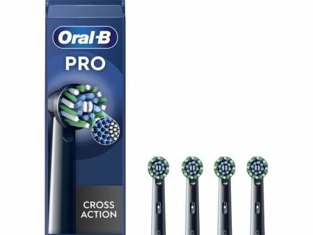 Testina di Ricambio Oral-B Pro Cross action Nero 4 Unità Fashion