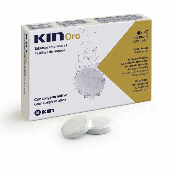 Pasticche Detergenti per Dentiere Kin Kin Oro 30 Unità Discount